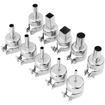 

10pcs Stainless Steel Round/Square Welding Nozzles Kit for 850 850A 852 852D 852D + Hot Air Soldering Station