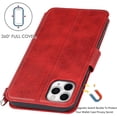 thumbnail image 4 of for iPhone 11 Pro Max Wallet Case with Card Holder Slots,Kickstand Phone Cover Premium Leather Magnetic Closure Slim Flip Shockproof Wrist Strap Case for iPhone 11 Pro Max 6.5",Wine Red, 4 of 14