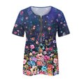 thumbnail image 4 of Blusa informal elegante de manga corta con cremallera y cuello redondo para mujer OAVQHLG3B Store lin121212, 4 of 5