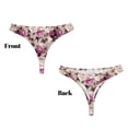 thumbnail image 3 of Balery Rose Flowers Tangas de Algodón para Mujer con Estampado – Ropa Interior Sexy, Transpirable, G-string-Medium, 3 of 6