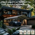 thumbnail image 3 of SUMMIT LIVING 12 x 25 ft Metal Carport with Galvanized Steel Panel Roof, Heavy Duty Outdoor Garage Storage Shelter for Cars, Boats, SUV and Truck, 3 of 10