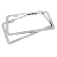thumbnail image 3 of Unique Bargains 2 Pcs Black Stainless Steel Car Truck License Number Plate Frame w/ Screw 2 Hole, 3 of 6