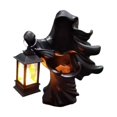 thumbnail image 4 of Estatua de fantasma aterrador sin rostro para jardín con luces, escultura de Halloween para exteriores Negro, 4 of 7