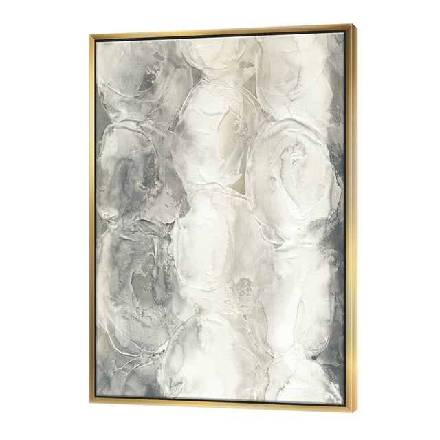 Cercles Gris I - Toile Encadrée Moderne et Contemporaine