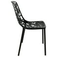 thumbnail image 5 of LeisureMod Devon Mid-Century Modern 5-Piece Aluminum Outdoor Patio Dining Set with Tempered Glass Top Table and 4 Stackable Flower Design Chairs for Patio, Poolside, Balcony, and Backyard Garden Black, 5 of 14