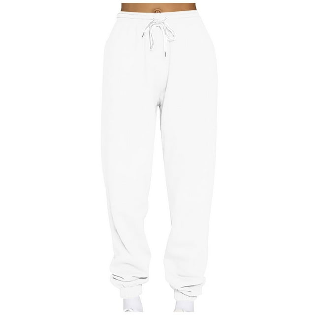 Posijego Womens Sweatpants Drawstring High Waisted Jogger Pants Casual Elastic Bottom Plain Sweat Pants