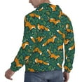 thumbnail image 3 of KLL Green Plants with Fox Print Mens Hoodie Long Sleeve Casual Pullover Hooded Sweatshirt Fashion Drawstring Hoodies with Pocket-Medium, 3 of 6