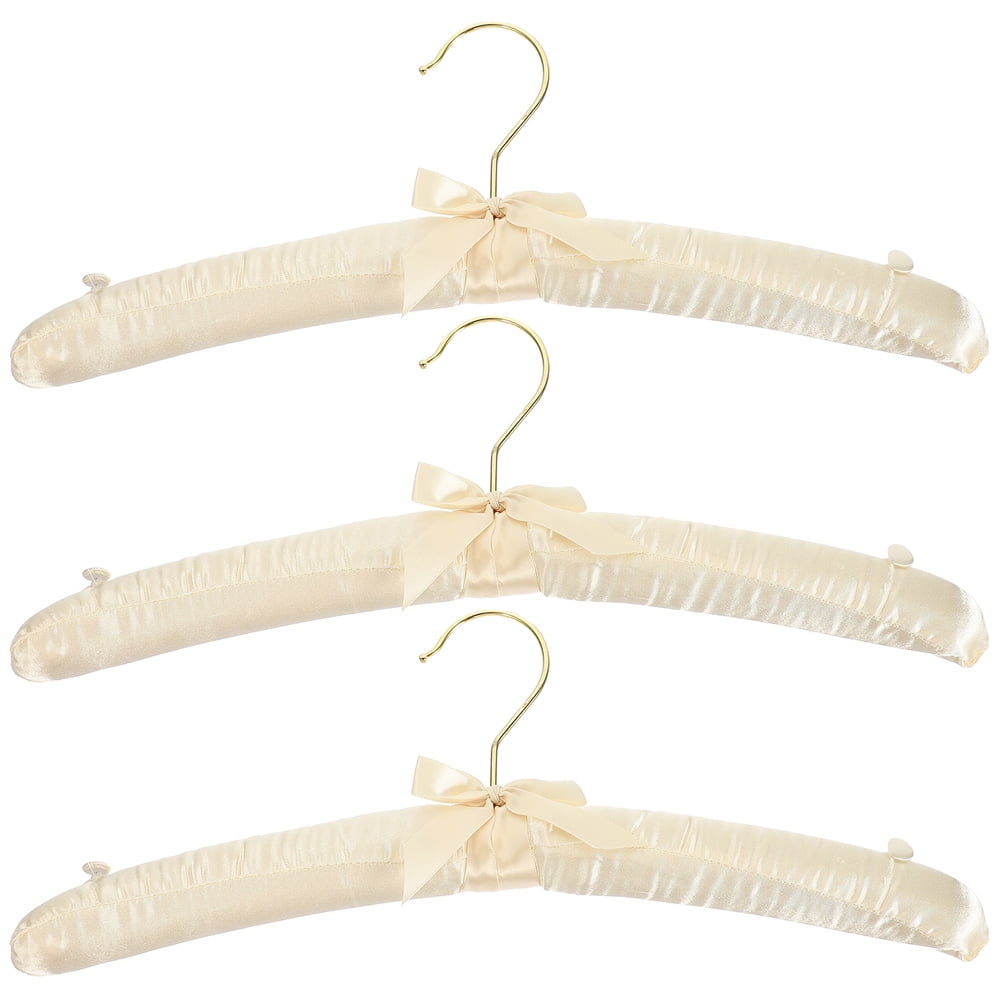3pcs Sponge Padded Clothes Hangers Wedding Dress Hangers with Buttons