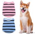 thumbnail image 3 of Thin Close-fitting Pets Clothes - No Pilling, Comfortable, Washable, Dress Up, Cotton Sleeveless Stripe Dog Vest for Summer, 3 of 8