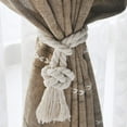 thumbnail image 3 of GHSDFBB 4 Pack Curtain Tiebacks-Natural Cotton Curtain Rope Tieback, Handmade Rural Decorative Curtain Holdbacks (Beige Tassel), 3 of 7