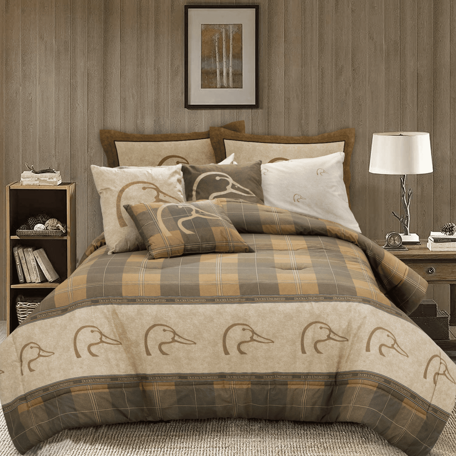 Ducks Unlimited DU Plaid Polycotton Comforter Set 3 Pcs with Matching