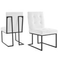 thumbnail image 1 of Side Dining Chair, Set of 2, Fabric, Metal Steel, Black White, Modern Contemporary Urban Design, Kitchen Room Cafe Bistro Restaurant Hospitality, 1 of 4