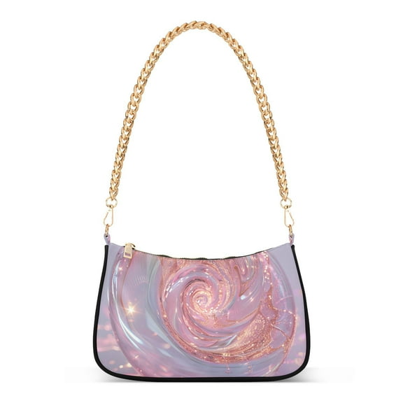 Transparent Pink SpiralWomen Small Shoulder Bag Crossbody Tote Hobo Bags Purse Clutch Handbags with Chain Strap for Women