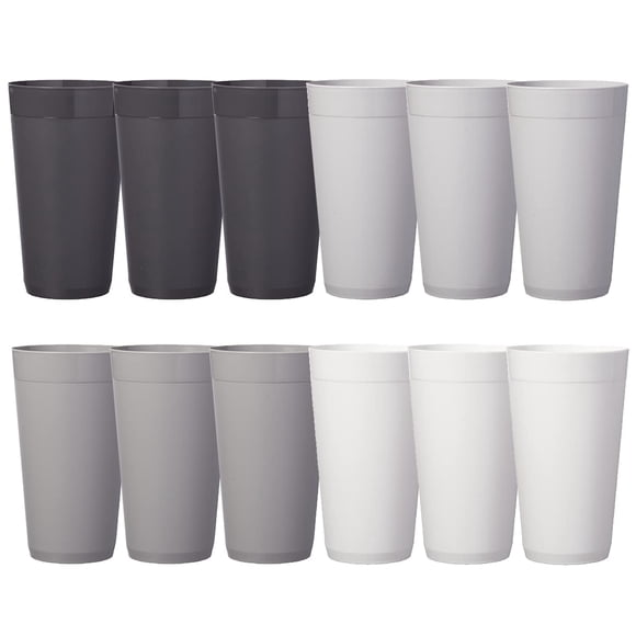 Water Tumblers US Acrylic Newport, 600 ml, piedra gris, juego de 12