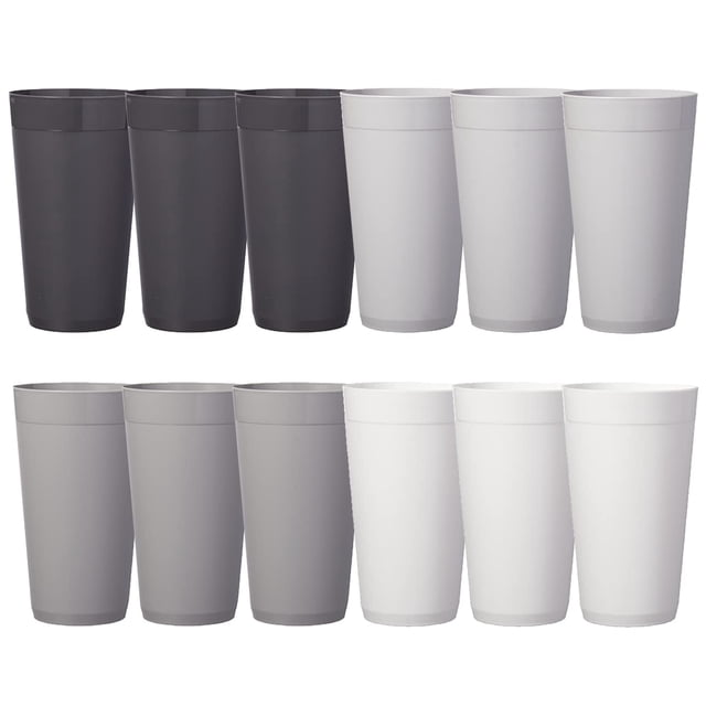 Water Tumblers US Acrylic Newport, 600 ml, piedra gris, juego de 12