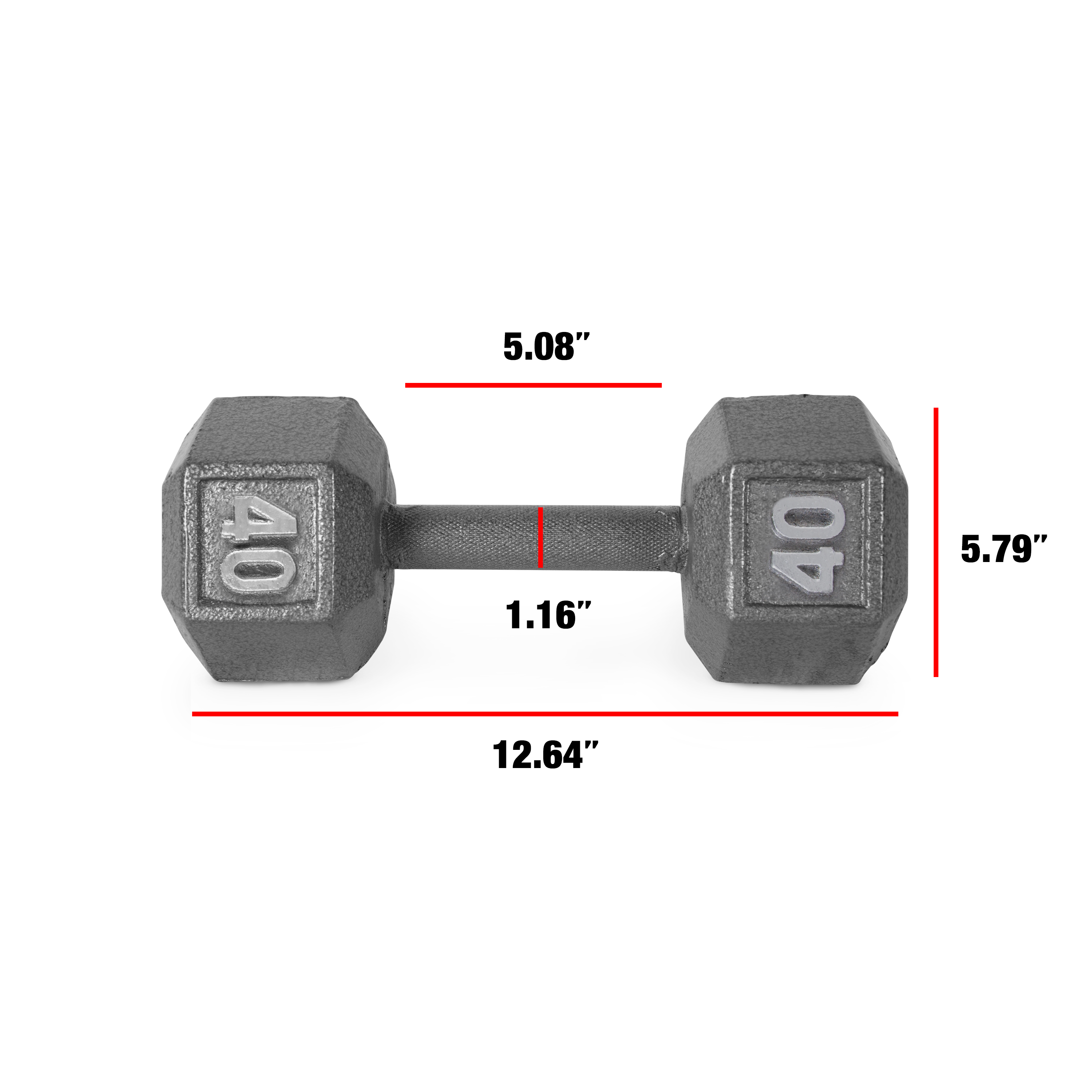 CAP Barbell 40lb Cast Iron Hex Dumbbell, Single - image 3 of 6