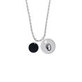 thumbnail image 2 of Delight Jewelry Acrylic 1/2" Disc Black Silvertone Script Initial Disc - O - Charm Necklace, 20"+3", 2 of 4