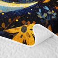 thumbnail image 4 of Homewish Cartoon Sun and Moon Bed Spread Queen for Kids, Chic Floral Flower Queen Coverlet Set, 3 Pieces 1 Quilt and 2 Pillowcases, 4 of 6