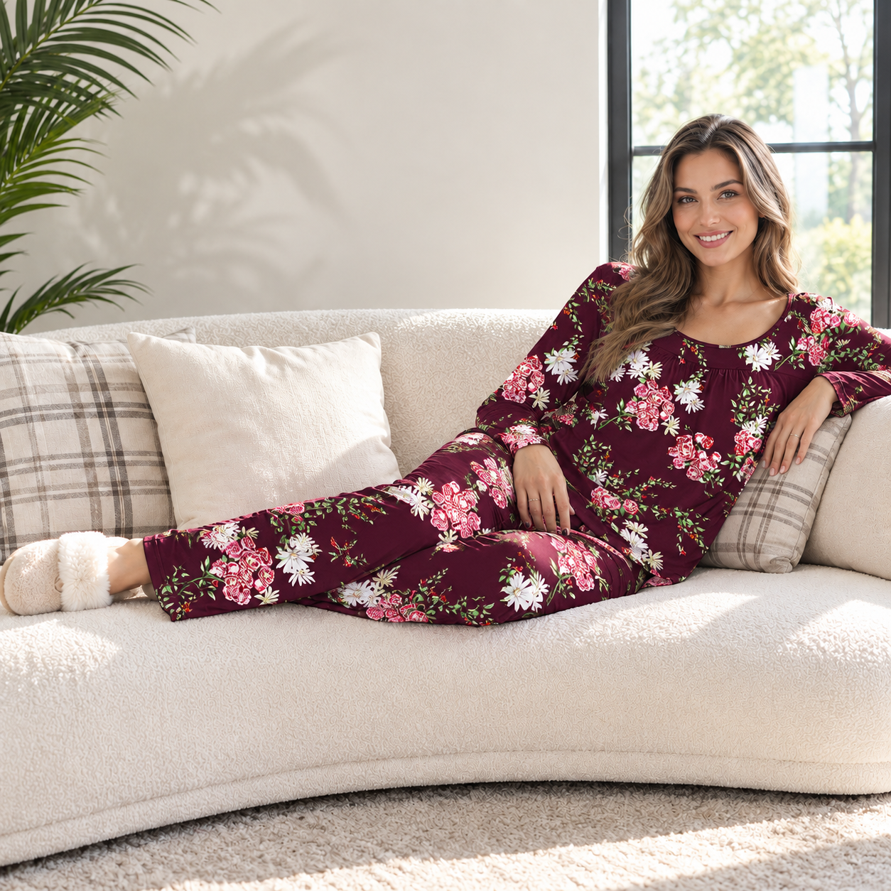 DreamFish Women's Plus Size Long Sleeve Pajama Set photo 3