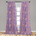 thumbnail image 5 of Ambesonne Ethnic Curtains, Boho Paisley Persian, Pair of 28"x95", Lavender Peach Cream, 5 of 5