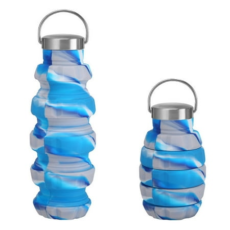 

KIHOUT Deals Silicone Collapsible Water Bottles 500ml Portable Foldable Expandable Water Bottle Sports Cups Leak Proof And Reusable For Outdoor Activities Travel
