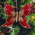 thumbnail image 5 of Wadada Christmas Tree Butterfly Decorations Glitter Hollow Butterfly Ornaments Hanging Butterfly Decorations with Clips and Stems for Xmas Holiday Crafts and Christmas Tree (Red), 5 of 7