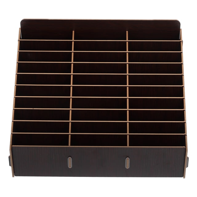 Multi Compartment Wooden Cell Phone Storage Box For Classroom And Office Multi-Grid Desktop Organizer For Phone Storage Desktop Organizer (30-Compartments)