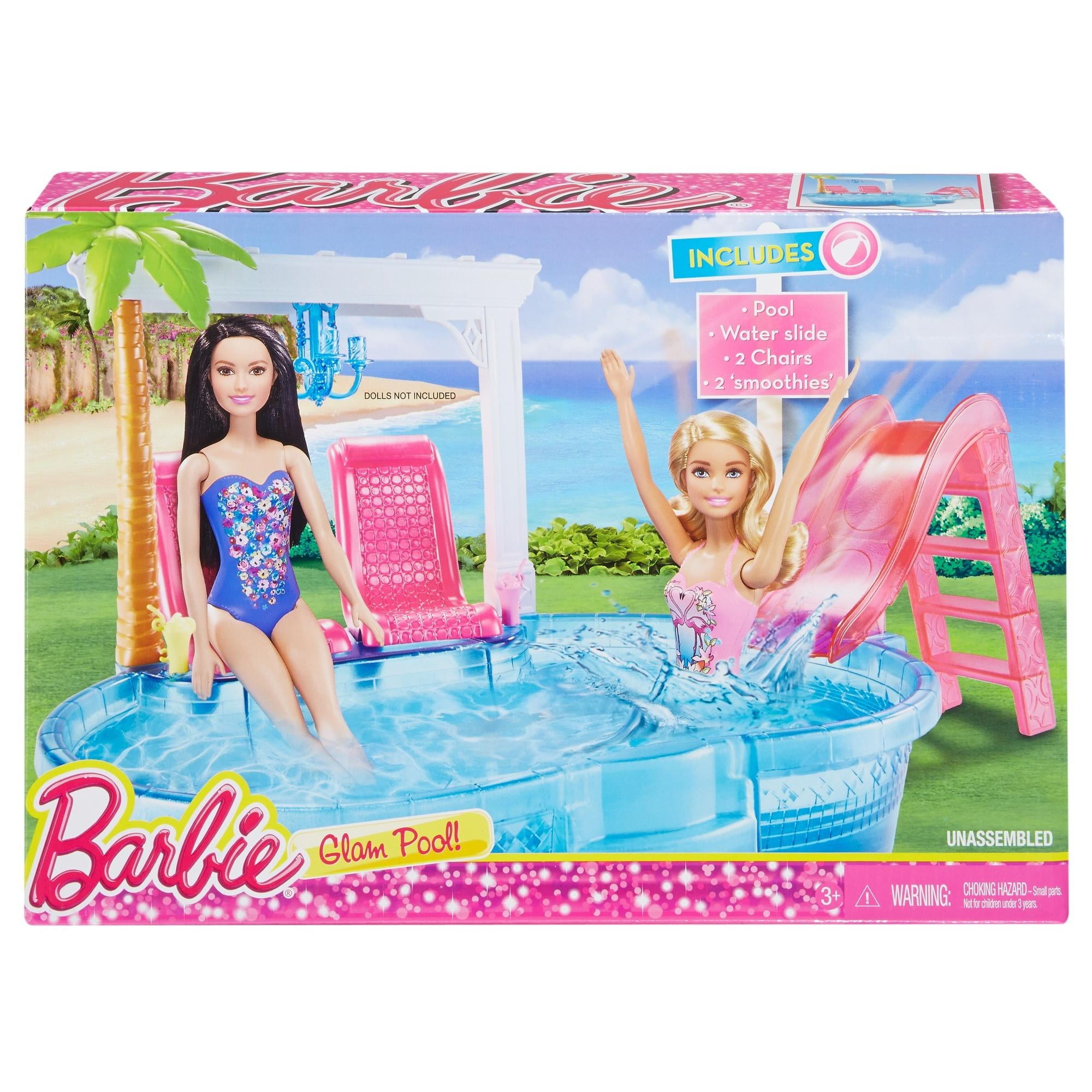 barbie swimming in the pool