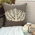 thumbnail image 4 of The HomeCentric Throw Pillow Cover, Brown Pillow Covers Pack of 2, 16x16 inch (40x40 cm) Linen Decorative Toss Pillow Covers, Coral, Pearl, Beach Style Couch Throw&nbsp;Pillow Covers - Coral Harvest, 4 of 10