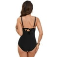 thumbnail image 5 of vigerkar Womens One Piece Swimsuit Metal Modest Tummy Control Bathing Suit Full Coverage Mesh Swim Suits Black, S, 5 of 9
