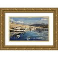 thumbnail image 1 of Strube, Ling 24x16 Gold Ornate Wood Framed with Double Matting Museum Art Print Titled - Italian Harbour, 1 of 4