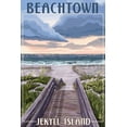 thumbnail image 1 of Beachtown, Jekyll Island, Georgia, Beach Boardwalk Scene (36x54 Giclee Gallery Art Print, Vivid Textured Wall Decor), 1 of 3