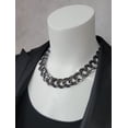 thumbnail image 2 of Ky & Co Gunmetal Gray Tone Wide Chunky Double Curb Chain Link Necklace 18" Ladies Adult Female Women, 2 of 5