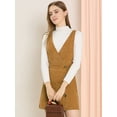 thumbnail image 2 of INSPIRE CHIC Robe Chasuble Mini en Velours Côtelé à Col en V pour Femmes, 2 of 7