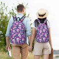 thumbnail image 6 of Lsque Skull rainbow mushroom colorful Pattern Canvas Daypack, Durable Backpack, High-quality Versatile Backpack,Vintage Compact Backpack-Small, 6 of 6