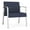 Castillo Batik, variant on Waterfall Reception Waiting Oversize Guest Chair / Silver Steel / Black