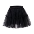 thumbnail image 6 of DJDLJWCJ Little Girls School Uniform Skirts Mesh Stretch Soft Elastic Waist Pleated Skirt A Line Summer Skirt with Lining Black Size 3T, 6 of 10