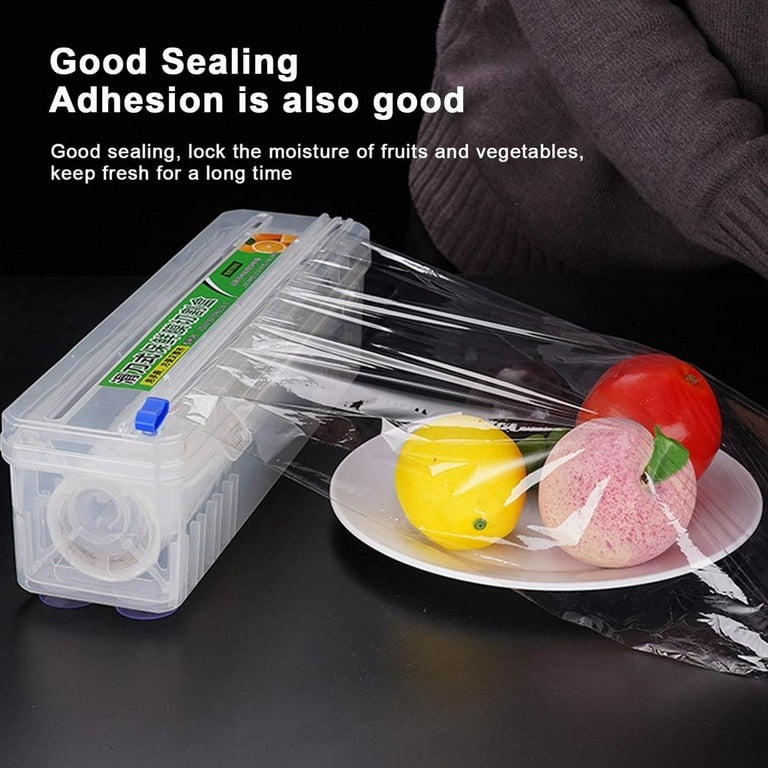 Tohuu Cling Wrap Dispenser Refillable Saran Wrap Dispenser with
