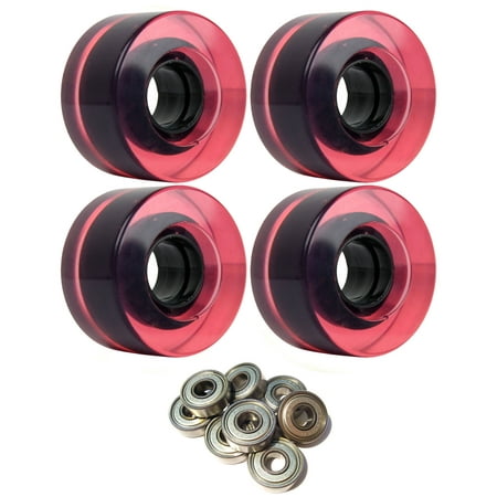 SKATEBOARD CRUISER WHEELS 56mm x 31mm 83A MAGENTA C Pink Clear ABEC 7 (Best Outdoor Skate Wheels)