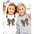 thumbnail image 3 of Ink Printed Image NOT Fabric and Pearls Camo Coquette Bow with Pearl Trim Sweatshirt Gray Sweatshirt Youth XS, 3 of 9
