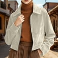thumbnail image 2 of GUACER Womens Zip Up Short Jackets Fashion Suede Collared Long Sleeve Tops Vintage Fall Winter Casual Crop Coat, 2 of 8