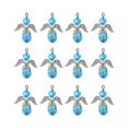 thumbnail image 2 of veasfak 12Pcs Beaded Angel Heart Wing Faceted Glass DIY Dangle Pendant Blue, 2 of 9