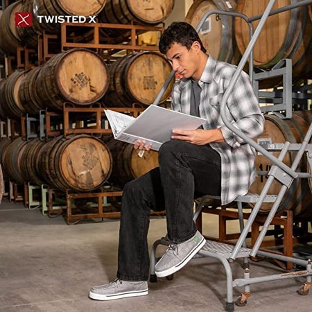 Twisted X Men's Nano Toe Light Grey Work Shoes MCAN003/ size 8 1/2 w