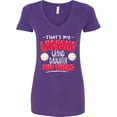 thumbnail image 3 of Inktastic That's My Awesome Granddaughter out There with Volleyball Women's V-Neck T-Shirt, 3 of 5