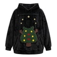thumbnail image 5 of LWFFDAW Womens Christmas Pet Pouch Hoodie Xmas Tree Print Sherpa Fleece Hoodies Winter Warm Fuzzy Hoodie Long Sleeve Hooded Sweatshirts with Pockets, 5 of 6