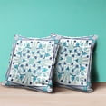 thumbnail image 2 of Amrita Sen Designs  26 x 26 in. Paisley Leaf Geo Duo Broadcloth Indoor & Outdoor Zippered Pillow - Light Blue & White, 2 of 6