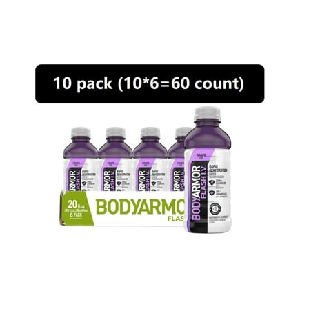 BODYARMOR Flash IV Grape Electrolyte Hydration Sports Drink, 20 fl oz 6 Bottles