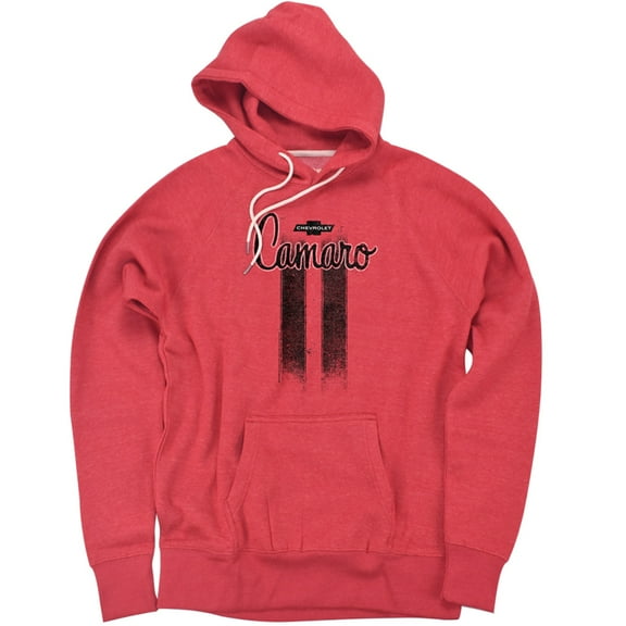 Chevrolet Camaro Stripes Unisex Adult Slim Fit Pull-Over Heather Hoodie, Red, Small