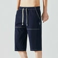 thumbnail image 2 of Vedolay Mens Casual Regular Fit Elastic Waist Solid Color Shorts,Blue M, 2 of 4