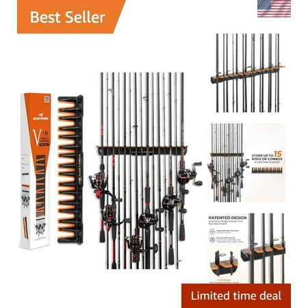 Efficient V15 Vertical Rod Rack - Space-Saving Solution for 15 Fishing Poles